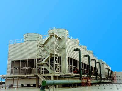 玻璃鋼冷卻塔施工現(xiàn)場
